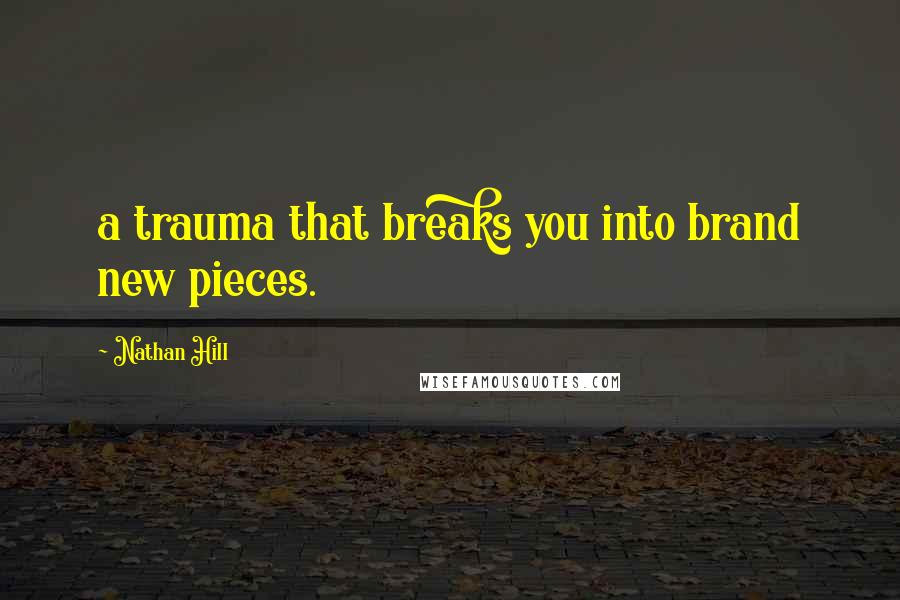 Nathan Hill Quotes: a trauma that breaks you into brand new pieces.