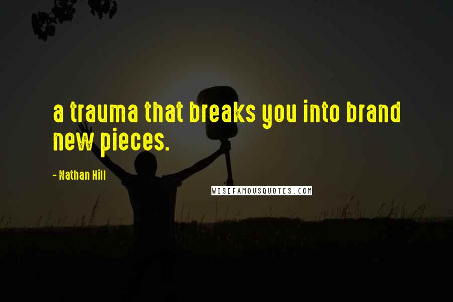 Nathan Hill Quotes: a trauma that breaks you into brand new pieces.