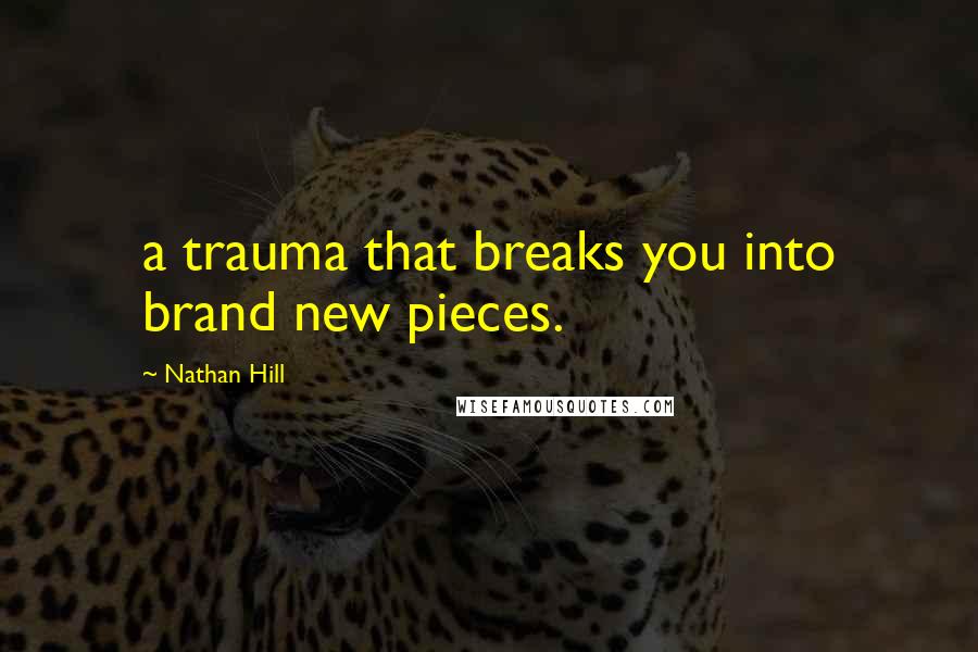 Nathan Hill Quotes: a trauma that breaks you into brand new pieces.