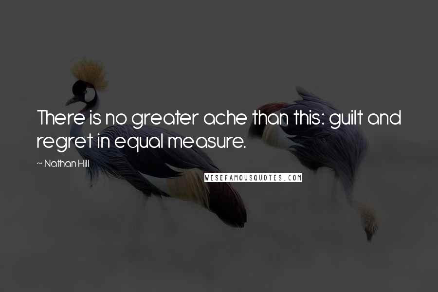 Nathan Hill Quotes: There is no greater ache than this: guilt and regret in equal measure.