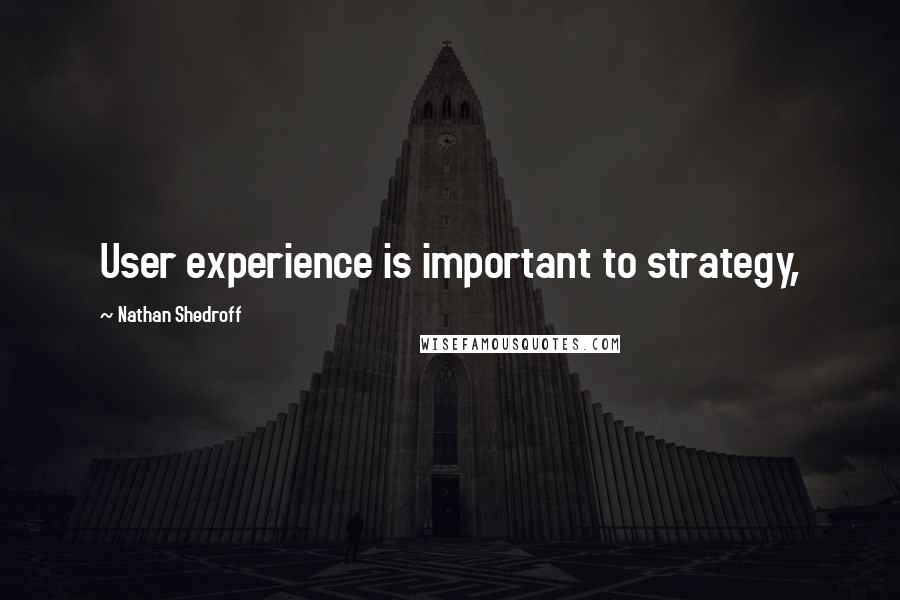 Nathan Shedroff Quotes: User experience is important to strategy,