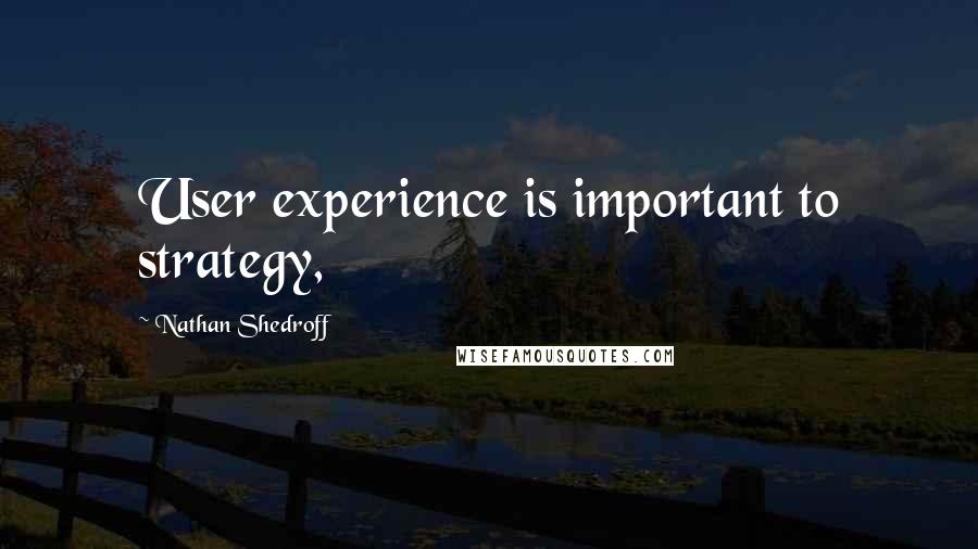 Nathan Shedroff Quotes: User experience is important to strategy,