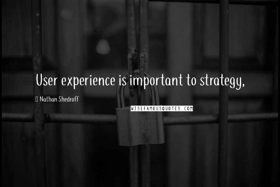 Nathan Shedroff Quotes: User experience is important to strategy,