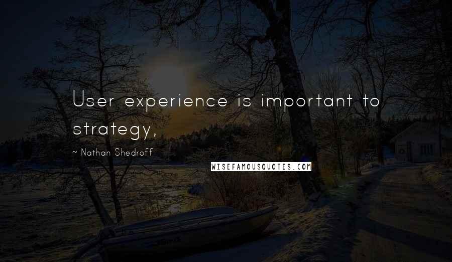 Nathan Shedroff Quotes: User experience is important to strategy,