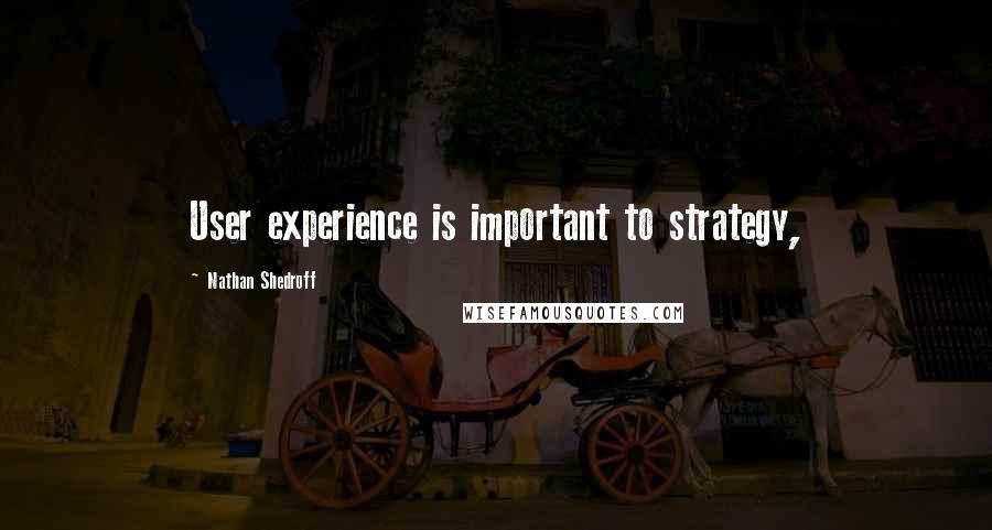 Nathan Shedroff Quotes: User experience is important to strategy,