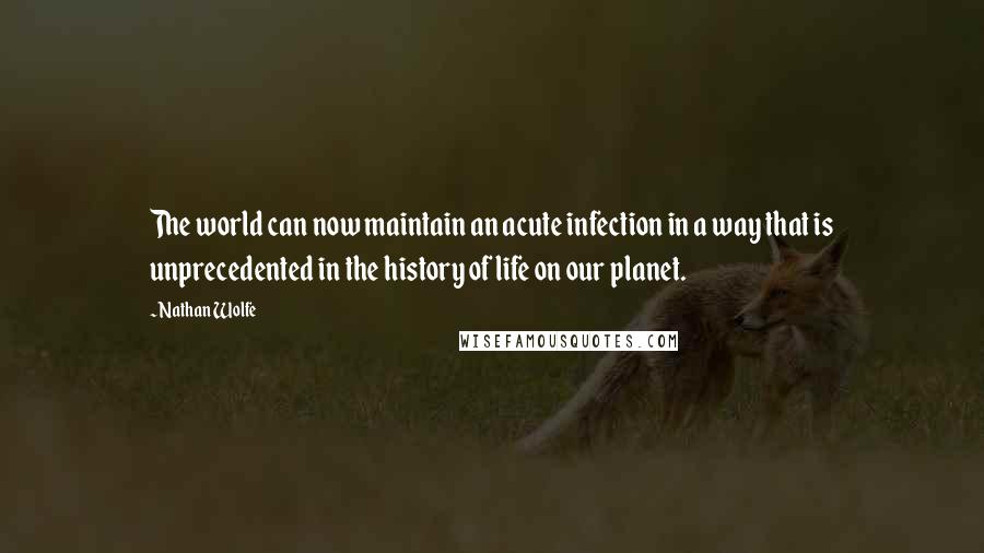 Nathan Wolfe Quotes: The world can now maintain an acute infection in a way that is unprecedented in the history of life on our planet.