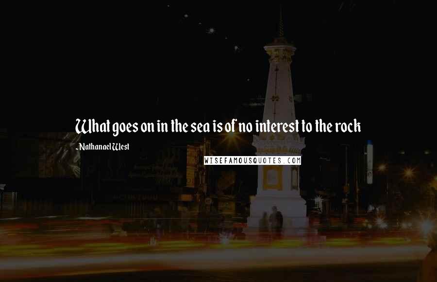 Nathanael West Quotes: What goes on in the sea is of no interest to the rock