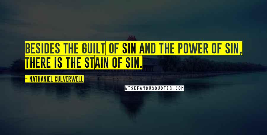 Nathaniel Culverwell Quotes: Besides the guilt of sin and the power of sin, there is the stain of sin.