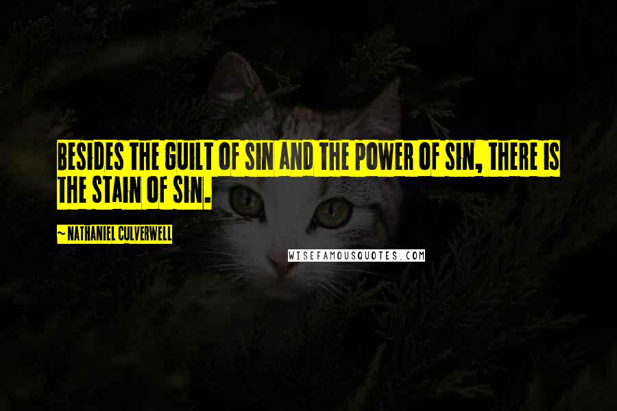 Nathaniel Culverwell Quotes: Besides the guilt of sin and the power of sin, there is the stain of sin.