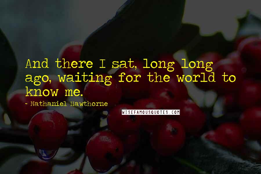 Nathaniel Hawthorne Quotes: And there I sat, long long ago, waiting for the world to know me.