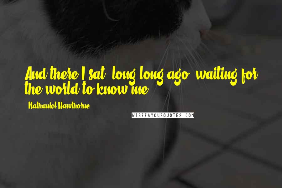 Nathaniel Hawthorne Quotes: And there I sat, long long ago, waiting for the world to know me.