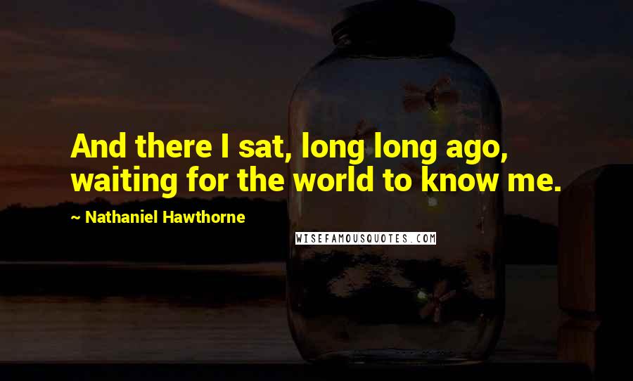 Nathaniel Hawthorne Quotes: And there I sat, long long ago, waiting for the world to know me.