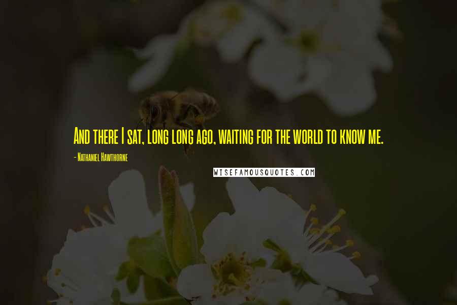 Nathaniel Hawthorne Quotes: And there I sat, long long ago, waiting for the world to know me.