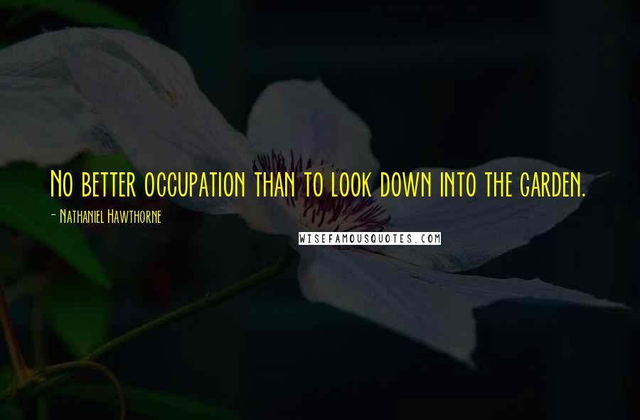 Nathaniel Hawthorne Quotes: No better occupation than to look down into the garden.