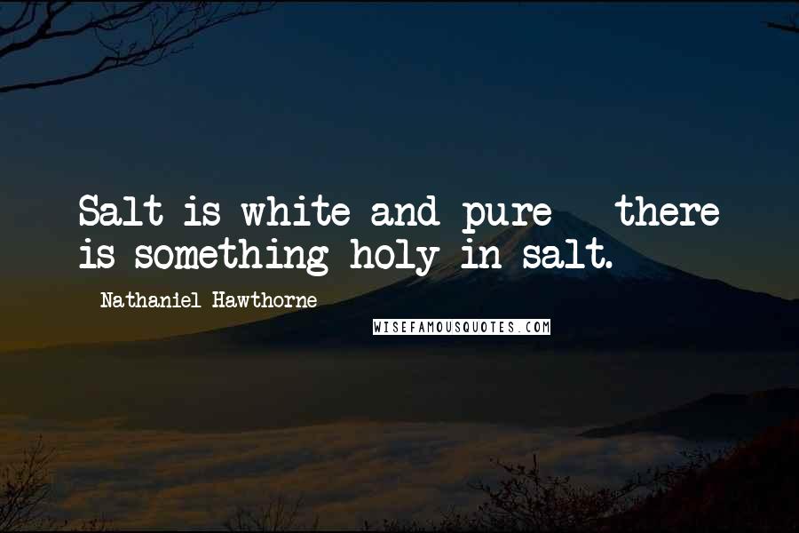 Nathaniel Hawthorne Quotes: Salt is white and pure - there is something holy in salt.