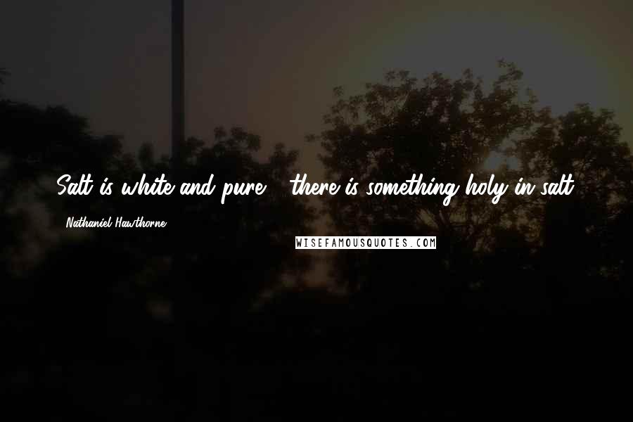 Nathaniel Hawthorne Quotes: Salt is white and pure - there is something holy in salt.