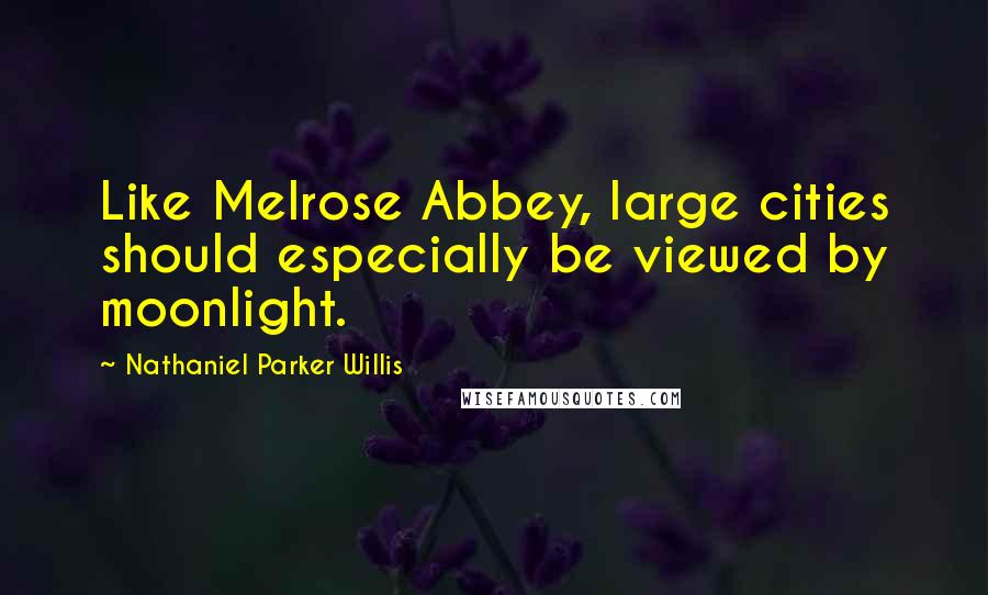 Nathaniel Parker Willis Quotes: Like Melrose Abbey, large cities should especially be viewed by moonlight.