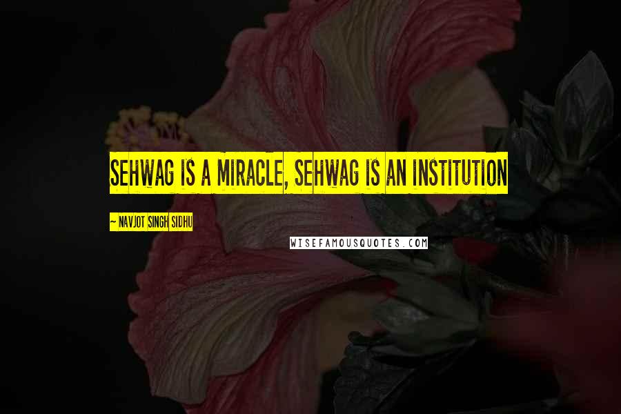 Navjot Singh Sidhu Quotes: Sehwag is a miracle, Sehwag is an institution