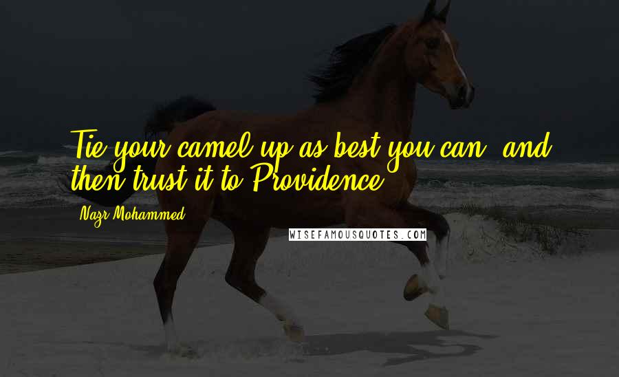 Nazr Mohammed Quotes: Tie your camel up as best you can, and then trust it to Providence.
