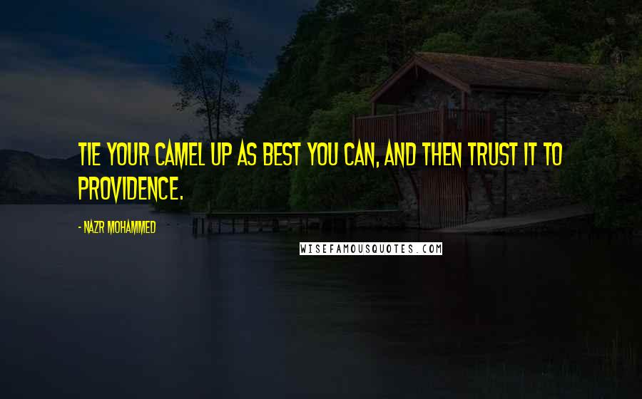 Nazr Mohammed Quotes: Tie your camel up as best you can, and then trust it to Providence.