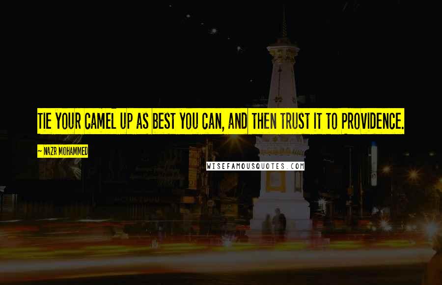 Nazr Mohammed Quotes: Tie your camel up as best you can, and then trust it to Providence.