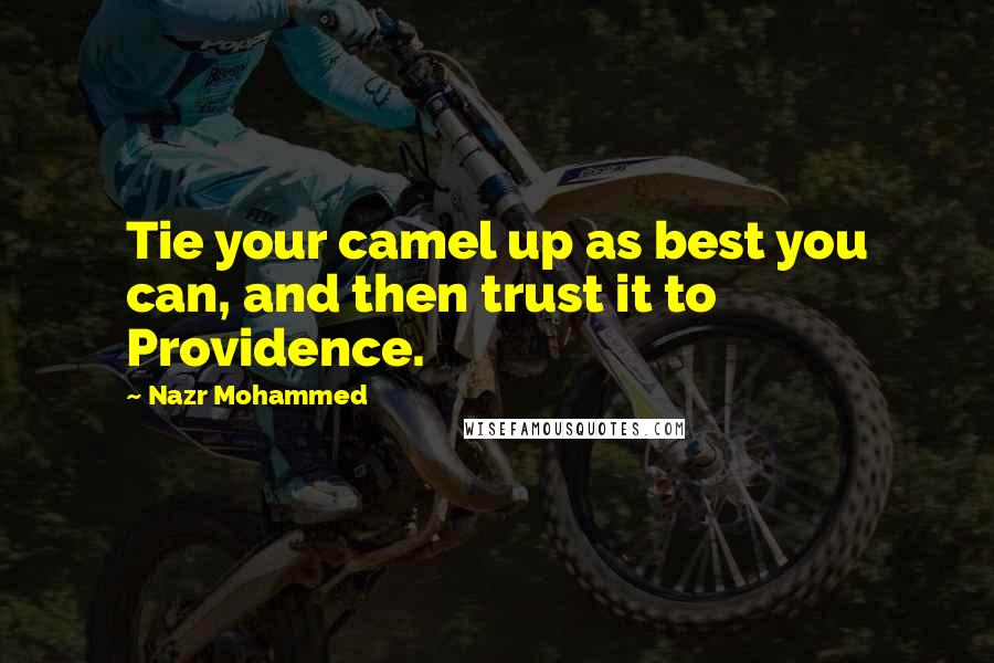 Nazr Mohammed Quotes: Tie your camel up as best you can, and then trust it to Providence.