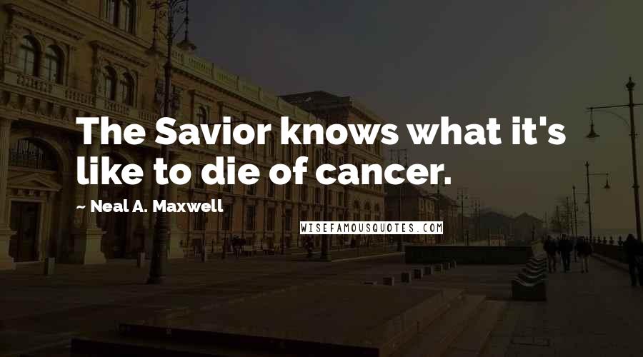 Neal A. Maxwell Quotes: The Savior knows what it's like to die of cancer.