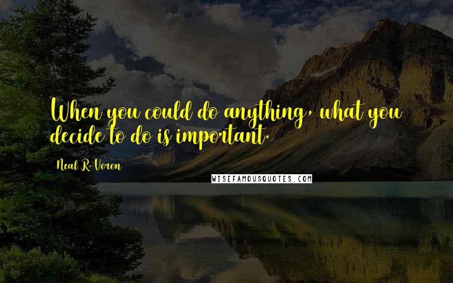 Neal R. Voron Quotes: When you could do anything, what you decide to do is important.