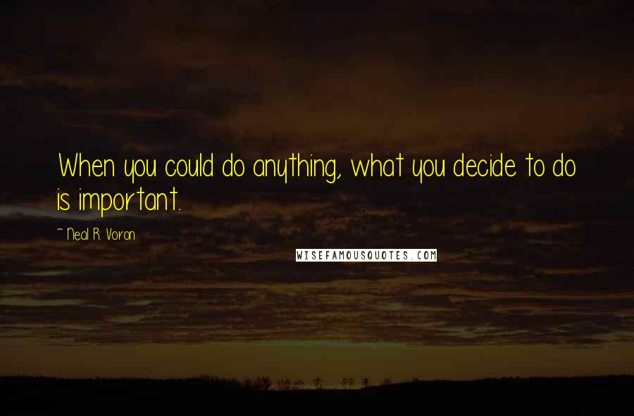 Neal R. Voron Quotes: When you could do anything, what you decide to do is important.