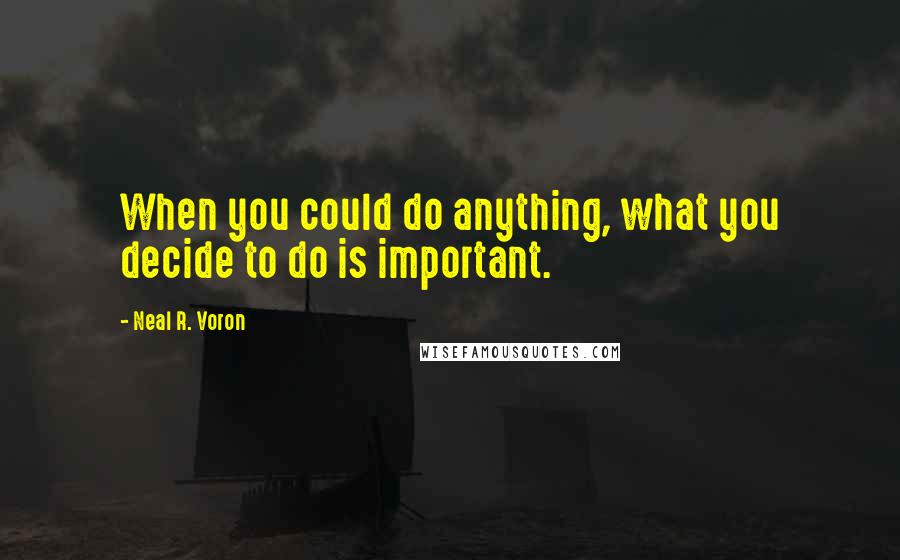 Neal R. Voron Quotes: When you could do anything, what you decide to do is important.