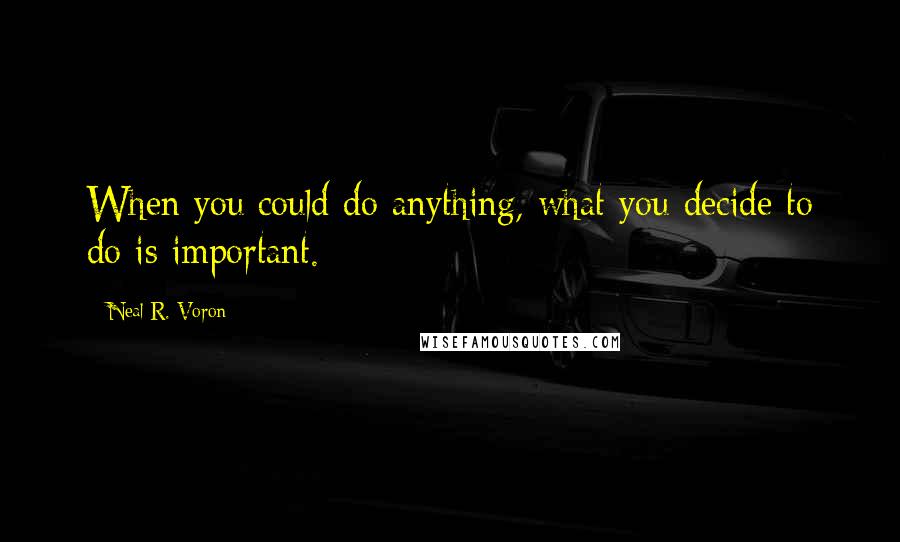 Neal R. Voron Quotes: When you could do anything, what you decide to do is important.