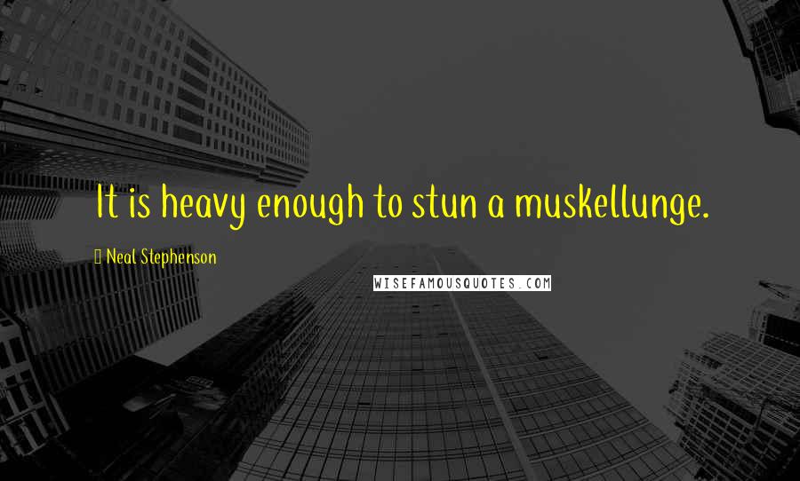 Neal Stephenson Quotes: It is heavy enough to stun a muskellunge.