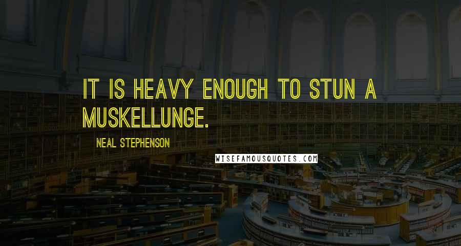 Neal Stephenson Quotes: It is heavy enough to stun a muskellunge.