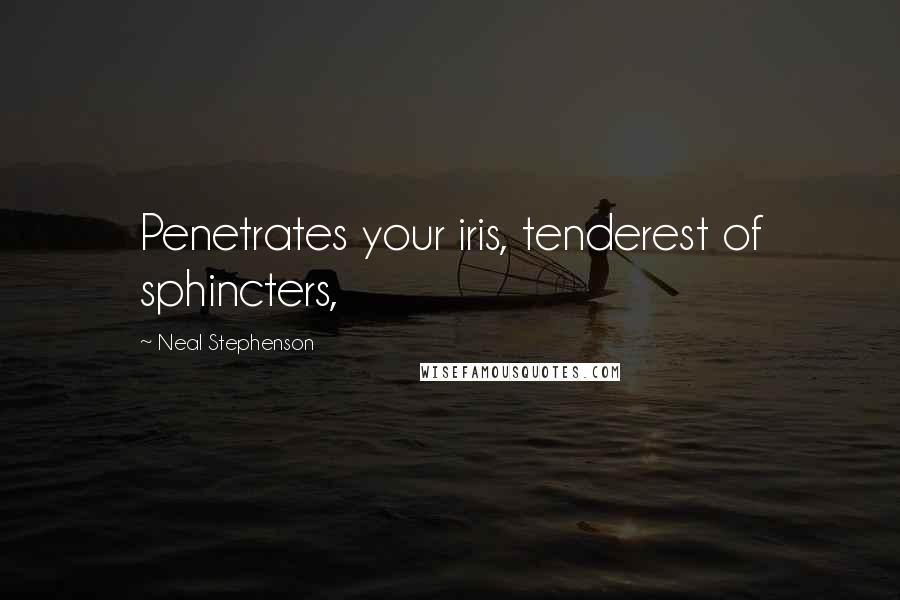 Neal Stephenson Quotes: Penetrates your iris, tenderest of sphincters,