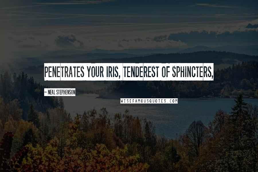 Neal Stephenson Quotes: Penetrates your iris, tenderest of sphincters,
