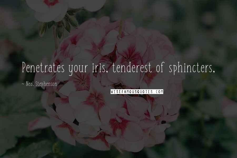 Neal Stephenson Quotes: Penetrates your iris, tenderest of sphincters,