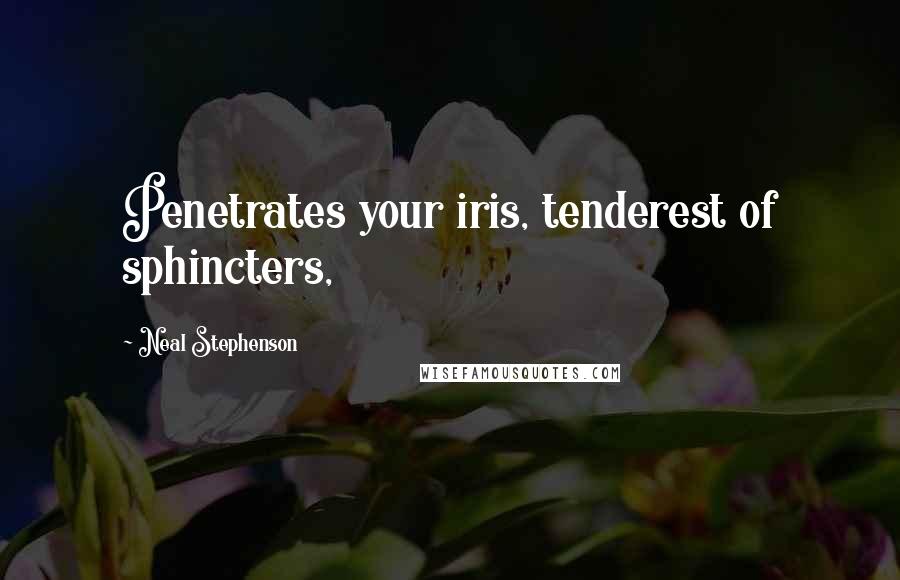 Neal Stephenson Quotes: Penetrates your iris, tenderest of sphincters,