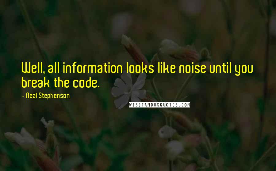 Neal Stephenson Quotes: Well, all information looks like noise until you break the code.