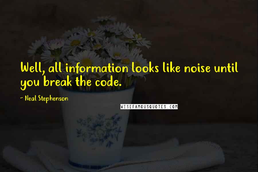 Neal Stephenson Quotes: Well, all information looks like noise until you break the code.