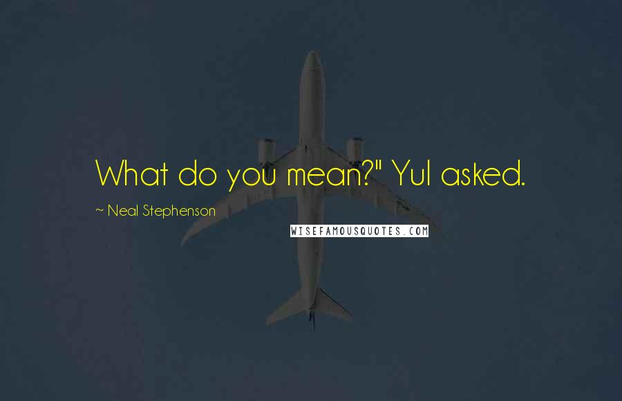 Neal Stephenson Quotes: What do you mean?" Yul asked.