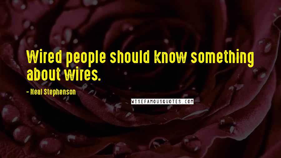 Neal Stephenson Quotes: Wired people should know something about wires.