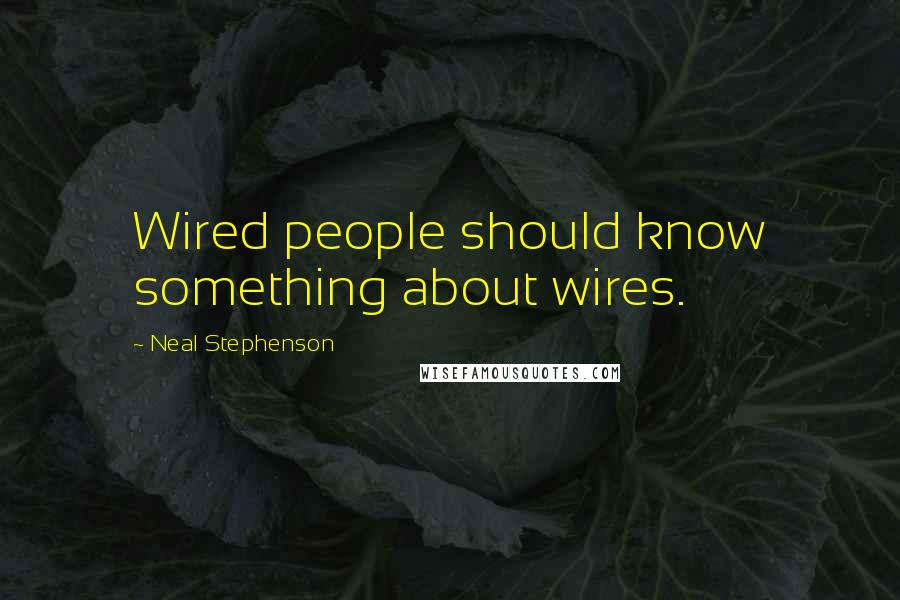 Neal Stephenson Quotes: Wired people should know something about wires.