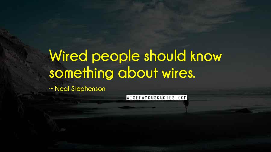 Neal Stephenson Quotes: Wired people should know something about wires.