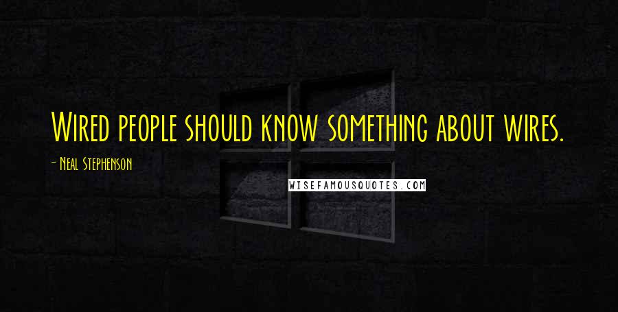 Neal Stephenson Quotes: Wired people should know something about wires.