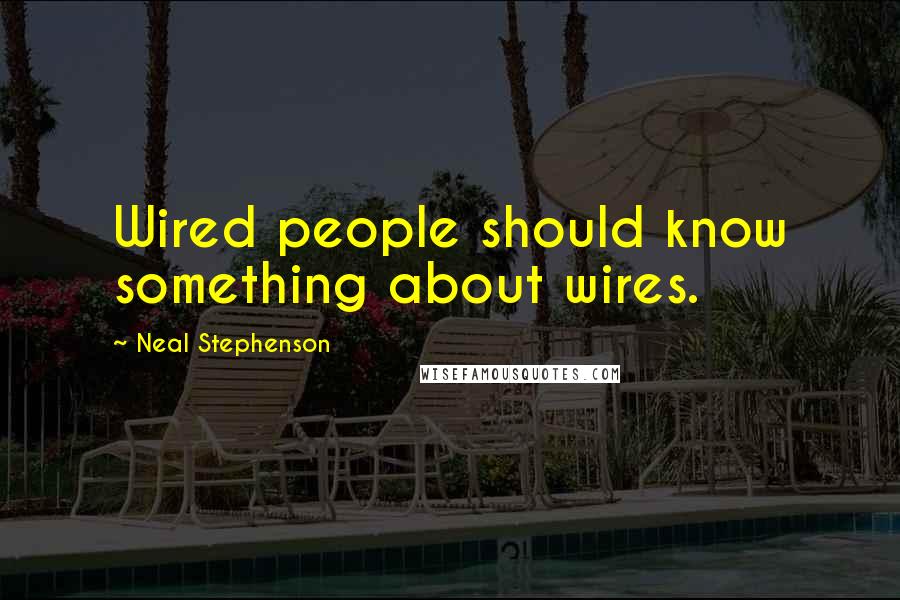 Neal Stephenson Quotes: Wired people should know something about wires.