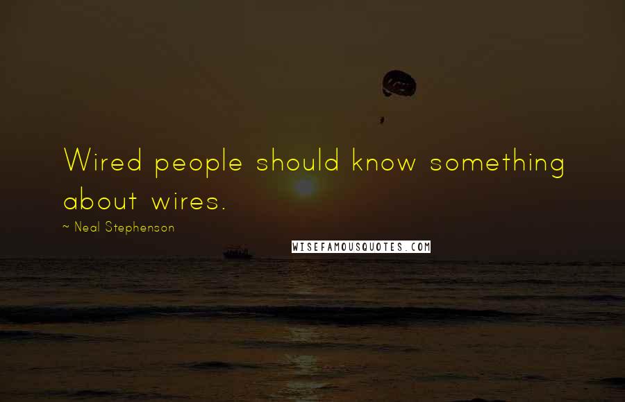 Neal Stephenson Quotes: Wired people should know something about wires.