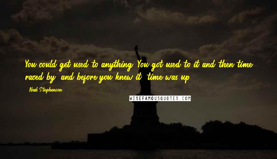 Neal Stephenson Quotes: You could get used to anything. You got used to it and then time raced by, and before you knew it, time was up