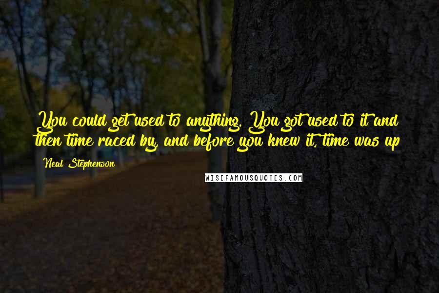 Neal Stephenson Quotes: You could get used to anything. You got used to it and then time raced by, and before you knew it, time was up