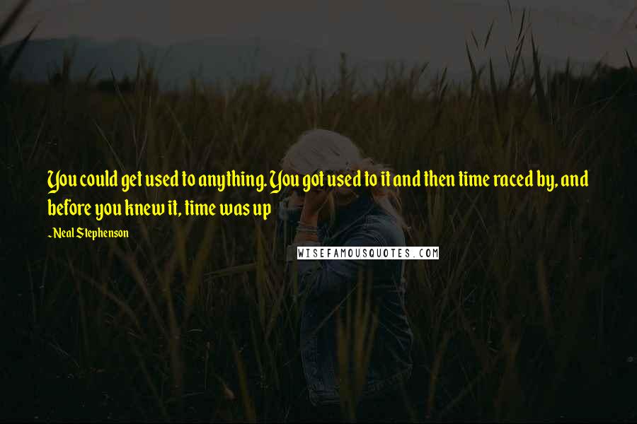 Neal Stephenson Quotes: You could get used to anything. You got used to it and then time raced by, and before you knew it, time was up