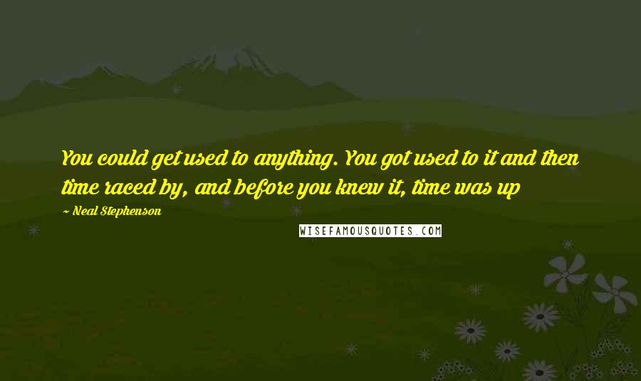 Neal Stephenson Quotes: You could get used to anything. You got used to it and then time raced by, and before you knew it, time was up